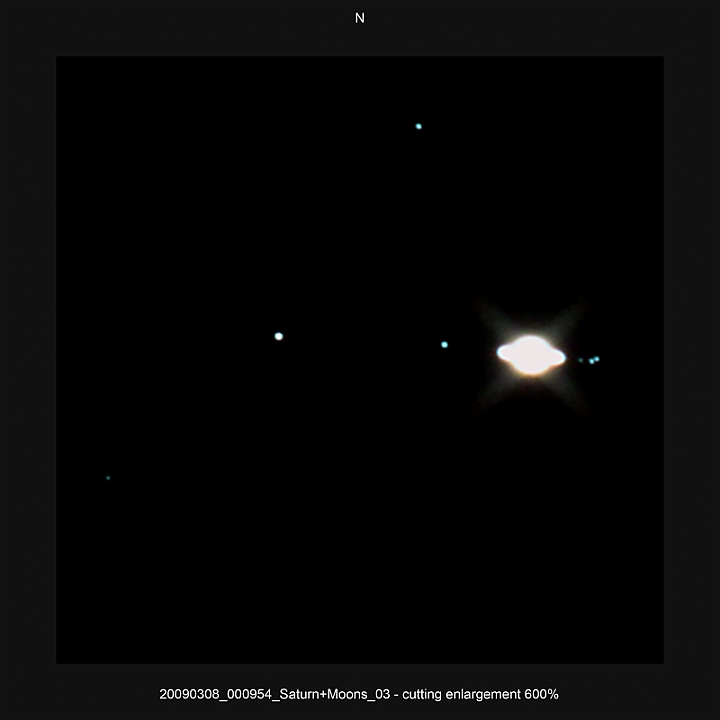20090308_000954_Saturn+Moons_03 - cutting enlargement 600pc.JPG -   Newton d 309,5 / af 1623 & Coma Corrector CANON-EOS5D (AFC-Filter) 1000 ASA  no add. filter 1 light-frame 0.8s Canon-RAW-Image, Adobe-PS-CS3  